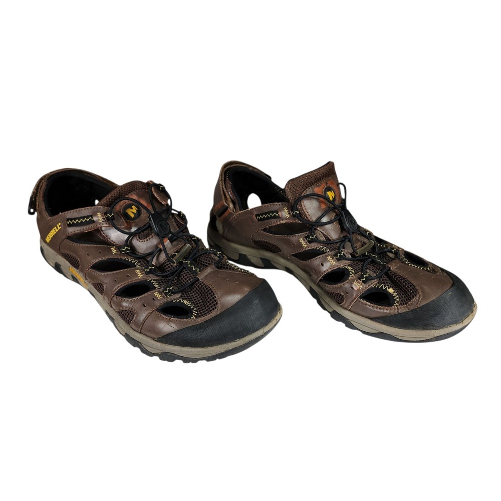 Merrell Portage Web Water Sandal 12 Men Hiking Shoe Brown Leather Gorpcore 38806